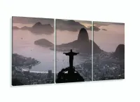 Quadro Rio De Janeiro Decorativo Sala Escritório 3 peças 120x60 com moldura filete - Foto 5