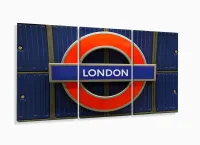 Quadros Decorativos London Frase City Quarto Sala 120x60 3 peças com moldura filete - Foto 5