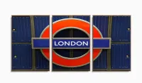 Quadros Decorativos London Frase City Quarto Sala 120x60 3 peças com moldura filete - Foto 6