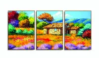 Quadro Decorativo 120x60  Sala Quarto Pintura Casinha Rústica com moldura filete - Foto 6