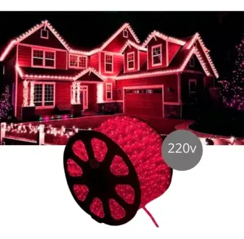 Mangueira Luminosa LED Redonda Rolo 100mts vermelho - Foto 2