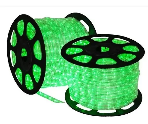 Mangueira Luminosa LED Redonda Rolo 100mts verde Imagem