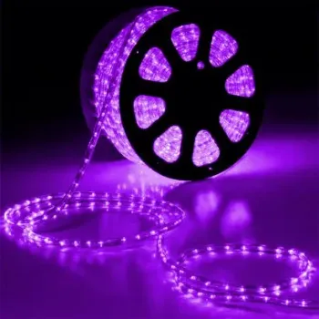 Mangueira Luminosa LED Redonda Rolo 100mts roxa
