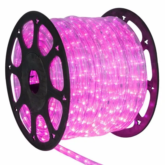 Mangueira Luminosa LED Redonda Rolo 100mts rosa