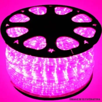 Mangueira Luminosa LED Redonda Rolo 100mts rosa - Foto 2