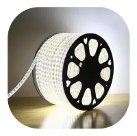 Mangueira Luminosa LED Redonda Rolo 100mts branca fria 10mm