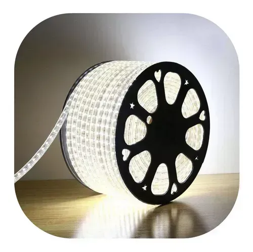 Mangueira Luminosa LED Redonda Rolo 100mts branca fria 12mm Imagem