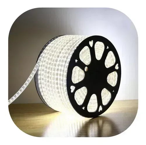 Mangueira Luminosa LED Redonda Rolo 100mts branca fria 13mm Imagem