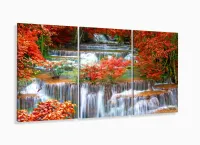Quadro Decorativo Cachoeira Floresta Tropical 120x60 Sala com moldura filete - Foto 5