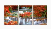 Quadro Decorativo Cachoeira Floresta Tropical 120x60 Sala com moldura filete - Foto 6