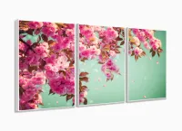 Quadro Decorativo Flor De Primavera Sacura 120x60  Sala com moldura filete - Foto 4