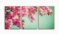 Quadro Decorativo Flor De Primavera Sacura 120x60  Sala com moldura filete - Foto 6