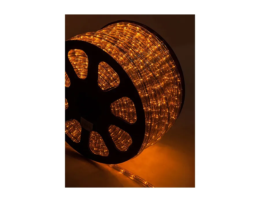 Mangueira Luminosa LED Redonda Rolo 100mts ambar laranja