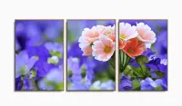 Quadro Decorativo Flores Escritório Em Tecido 3 Peças m02 com moldura filete - Foto 6