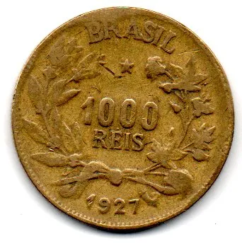 1927 - 1000 Réis - Ponto no Cotovelo - Moeda Brasil