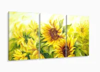 Quadro Decorativo Pintura Dois Girassóis 120x60 Sala Quarto com moldura filete - Foto 5