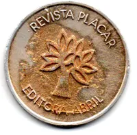 Medalha - Pelé - Copa do Mundo 1970 - Revista Placar - Editora Abril - C/ Resíduo de cola - 31mm - Foto 2