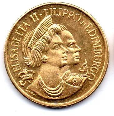 Medalha - Elisabetta II - Filippo di Edimburdo - 28,5mm