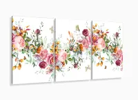 Quadro Decorativo Quarto Escritório Floral 120x60 3 peças com moldura filete - Foto 5