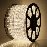 Mangueira Luminosa LED Redonda Rolo 100mts Branca QUENTE 13mm