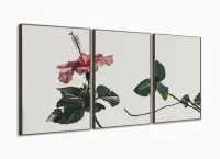Quadro Flor Vintage Conjunto Vertical decorativo 3 Peças com moldura filete - Foto 2