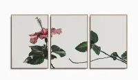 Quadro Flor Vintage Conjunto Vertical decorativo 3 Peças com moldura filete - Foto 6