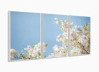 Quadro Flores e Plantas Natureza Paisagem Conjunto 3 peças 125x60 com moldura filete - Foto 4