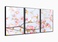 Quadro Flores e Plantas Paisagem Mosaico Vertical 3 Peças com moldura filete - Foto 3