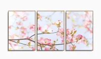 Quadro Flores e Plantas Paisagem Mosaico Vertical 3 Peças com moldura filete - Foto 6