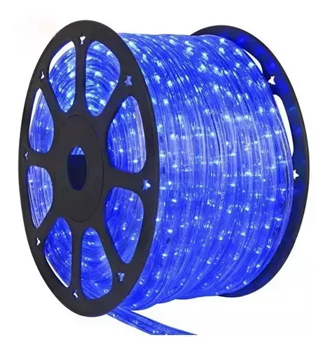 Mangueira Luminosa LED Redonda Rolo 100mts AZUL 13mm Imagem