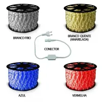 Mangueira Luminosa LED Redonda Rolo 100mts VERMELHA 10mm - Foto 4