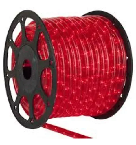 Mangueira Luminosa LED Redonda Rolo 100mts VERMELHA 11mm Imagem