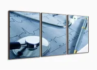 Quadro Decorativo Doutor Medico 120x60 3 peças com moldura filete - Foto 2