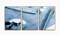 Quadro Decorativo Doutor Medico 120x60 3 peças com moldura filete - Foto 6