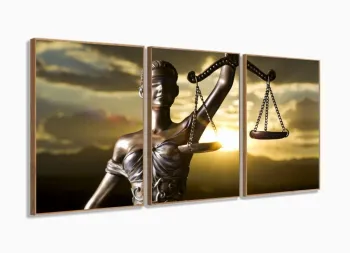 Quadro decorativo Escritórios - Advocacia - Tela em Tecido com moldura filete