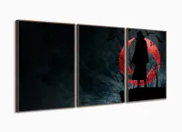 Painel Decorativo Naruto - Uchiha Itachi - Tela Em Tecido 120x60 3 peças com moldura filete - Foto 2
