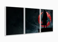 Painel Decorativo Naruto - Uchiha Itachi - Tela Em Tecido 120x60 3 peças com moldura filete - Foto 4