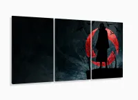 Painel Decorativo Naruto - Uchiha Itachi - Tela Em Tecido 120x60 3 peças com moldura filete - Foto 5
