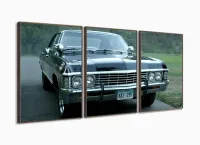 Painel Decorativo Supernatural - Impala - Tela Em Tecido 120x60 3 peças com moldura filete - Foto 2