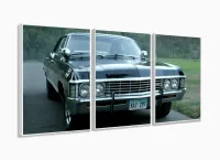 Painel Decorativo Supernatural - Impala - Tela Em Tecido 120x60 3 peças com moldura filete - Foto 4