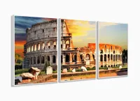 Painel Em Tecido Decorativo Coliseu Roma Itália Para Sala com moldura filete - Foto 4
