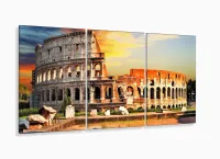 Painel Em Tecido Decorativo Coliseu Roma Itália Para Sala com moldura filete - Foto 5