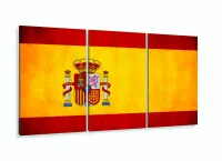 Quadro Arte Bandeira Da Espanha Mosaico 120x60 3 peças com moldura filete - Foto 5