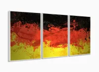 Quadro Bandeira Da Alemanha Artístico Mosaico 3 Peças com moldura filete