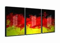 Quadro Bandeira Da Alemanha Artístico Mosaico 3 Peças com moldura filete - Foto 2