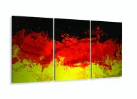 Quadro Bandeira Da Alemanha Artístico Mosaico 3 Peças com moldura filete - Foto 3