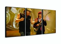 Quadro Decorativo - Ac Dc Show - Tela Em Tecido 120x60 3 peças com moldura filete - Foto 3