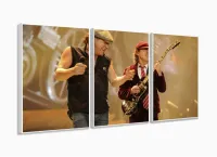 Quadro Decorativo - Ac Dc Show - Tela Em Tecido 120x60 3 peças com moldura filete - Foto 4