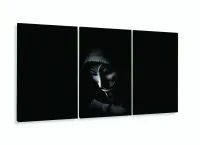 Quadro Decorativo - Anonymous - Tela Em Tecido 3 peças 120x60 cm com moldura filete - Foto 5