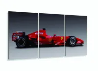 Quadro Decorativo  Fórmula 1 Ferrari 120x60 em tecido 3 peças com moldura filete - Foto 5